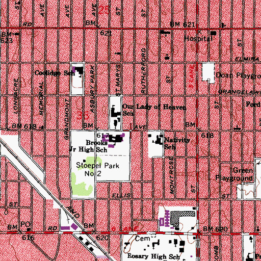 Topographic Map of Erma Henderson Upper School, MI