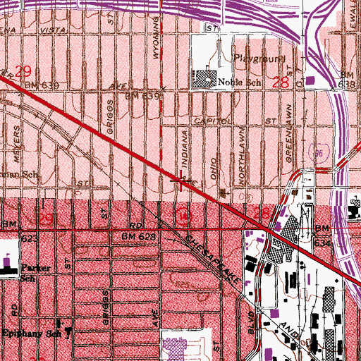 Topographic Map of Euphrates Missionary Baptist Church, MI