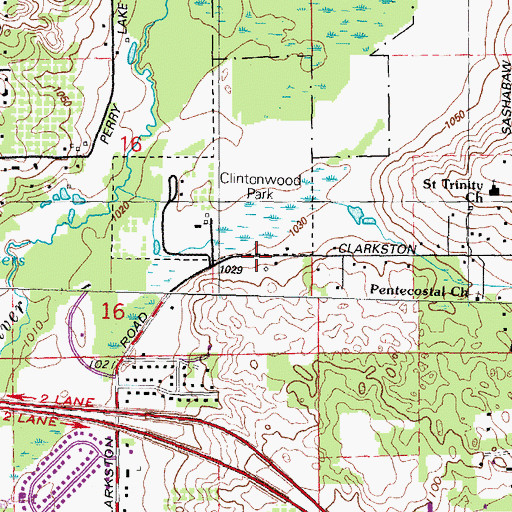Topographic Map of Everest Academy, MI