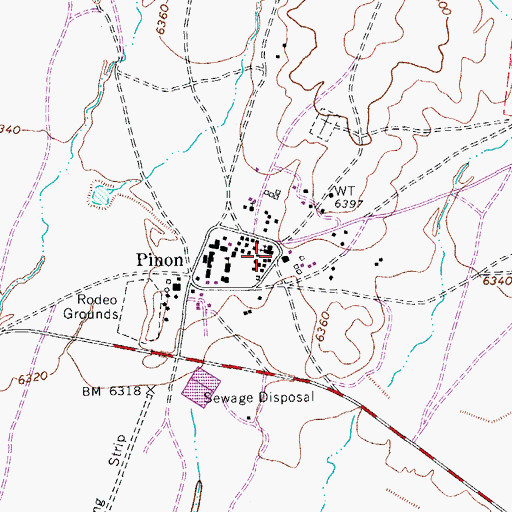 Topographic Map of Round Valley Trading Post, AZ