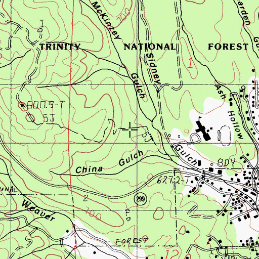 Topographic Map of McKinzey Gulch, CA