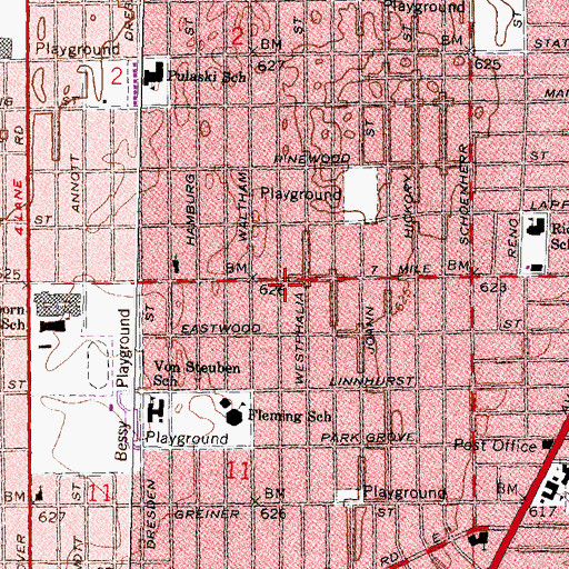 Topographic Map of Exousia United Methodist Church, MI