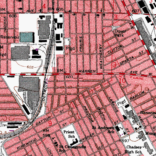 Topographic Map of Fair Hill Missionary Baptist Church, MI