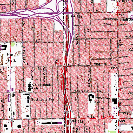 Topographic Map of Faith Community Christian Academy, MI