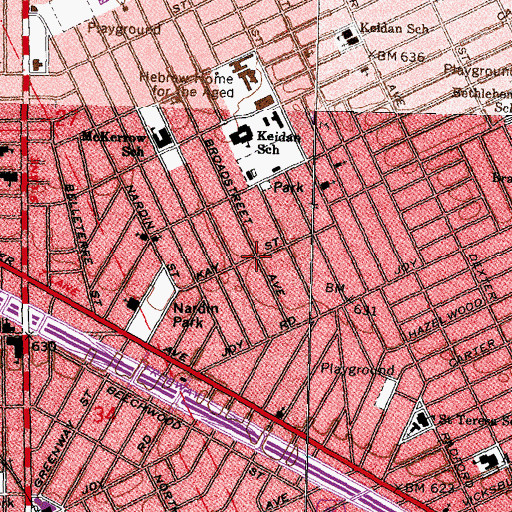 Topographic Map of Faith Deliverance Baptist Church, MI
