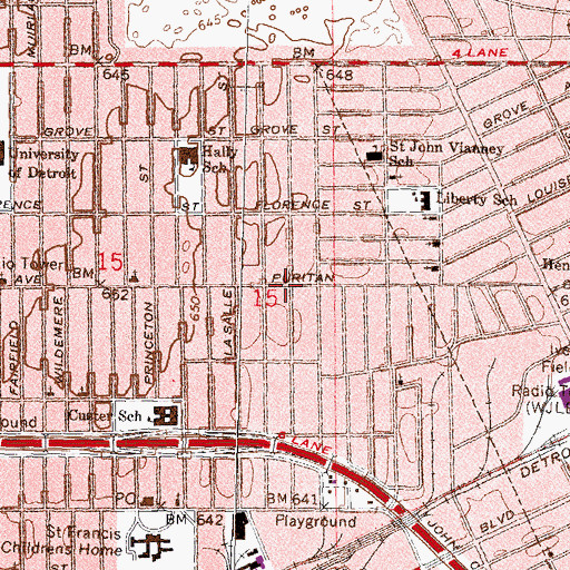 Topographic Map of Family of God Missionary Baptist Church, MI