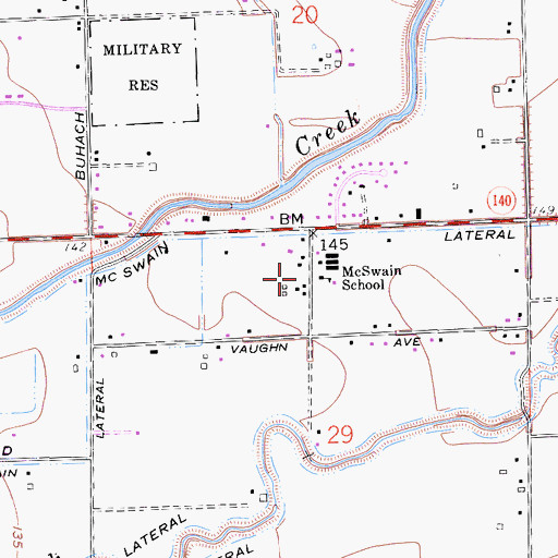 Topographic Map of McSwain Elementary School, CA