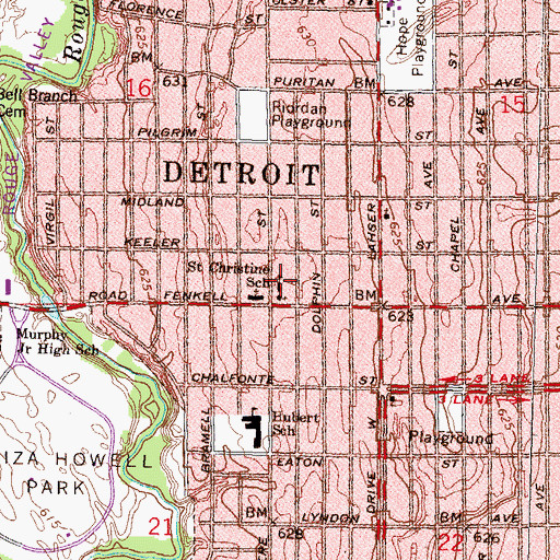 Topographic Map of Far West Alternative Middle School, MI