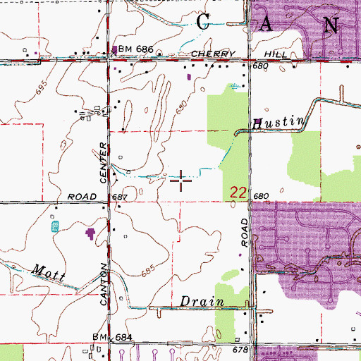 Topographic Map of Farmer Jack Commercial Center Shopping Center, MI