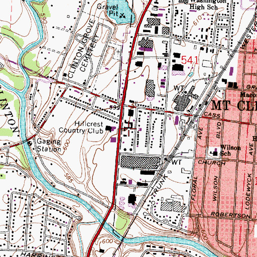 Topographic Map of Farmer Jack Shopping Center, MI