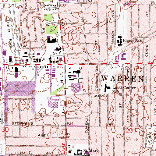 Topographic Map of Farmer Jack Shopping Center, MI
