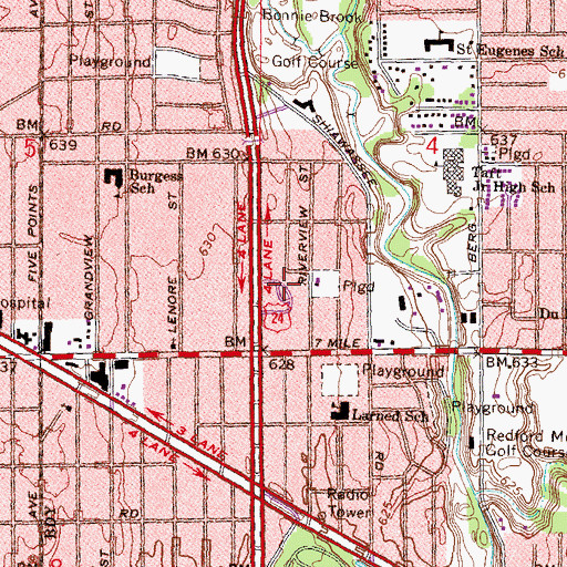 Topographic Map of Farmer Jack Shopping Center, MI