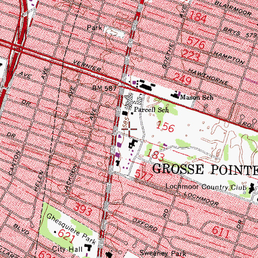 Topographic Map of Farmer Jack Shopping Center, MI