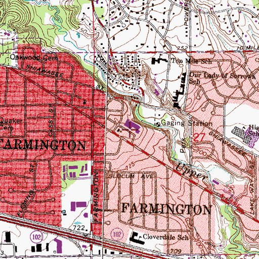 Topographic Map of Farmington Hills Chamber of Commerce, MI