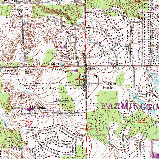 Topographic Map of Farmington Hills Fire Department Station 5 Headquarters, MI