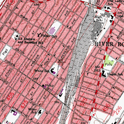 Topographic Map of Few Memorial Christian Methodist Episcopal Church, MI