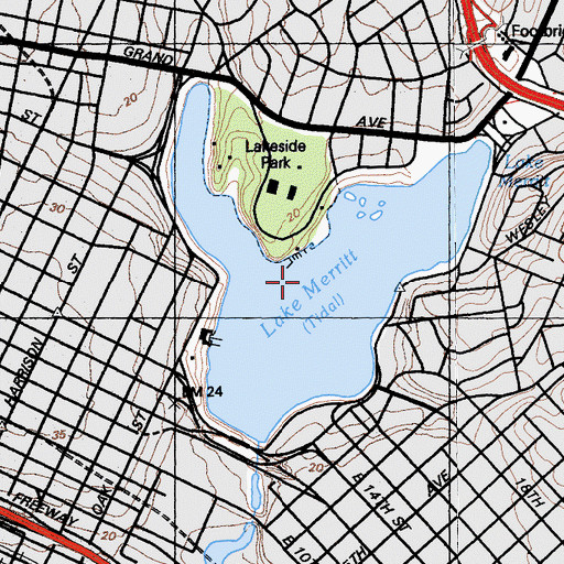 Topographic Map of Lake Merritt, CA