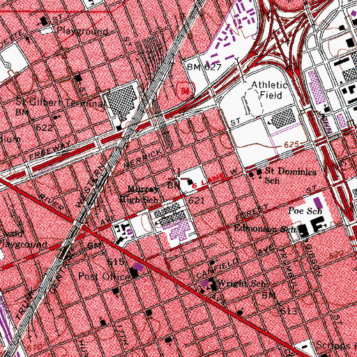 Topographic Map of First Fellowship Baptist Church, MI