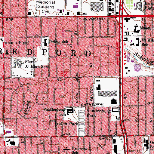 Topographic Map of First Philippian Grace Church, MI