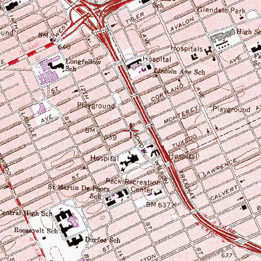 Topographic Map of First Pilgrim Guide Baptist Church, MI