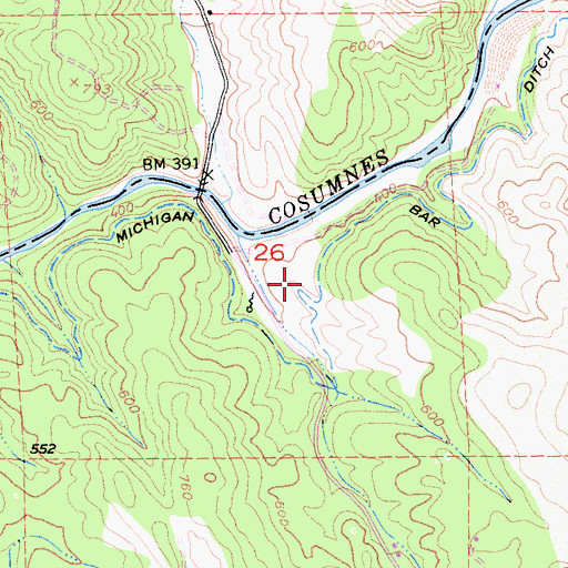 Topographic Map of Michigan Bar Ditch, CA