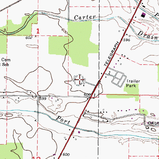 Topographic Map of Flat Rock Speedway, MI