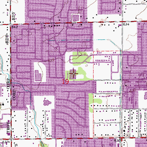 Topographic Map of Community High School, MI