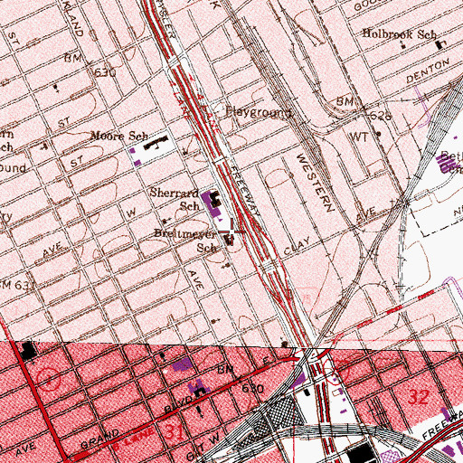 Topographic Map of Foreign Language Immersion and Cultural School, MI