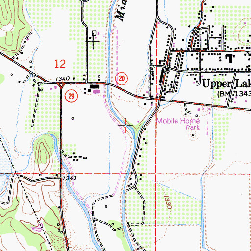 Topographic Map of Middle Creek Valley, CA
