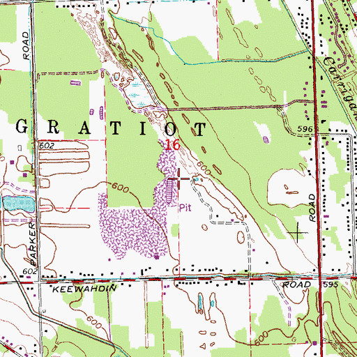Topographic Map of Fort Gratiot Center Shopping Center, MI