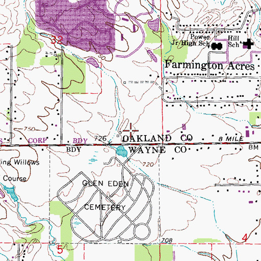 Topographic Map of Founders Sports Park Ice Arena, MI