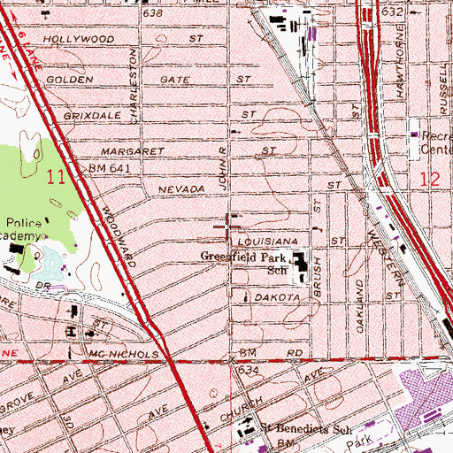 Topographic Map of Fountain of Life Missionary Baptist Church, MI