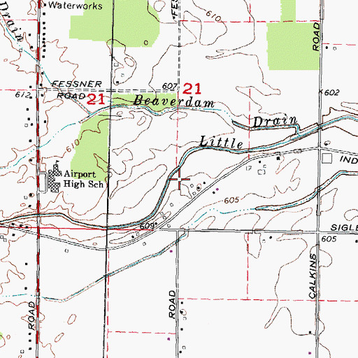 Topographic Map of Four Star Greenhouse Shopping Center, MI