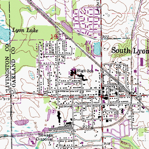 Topographic Map of Frank E Bartlett School, MI