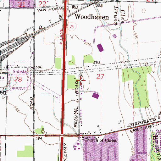 Topographic Map of Frank E Weiss Elementary School, MI