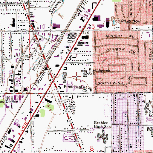 Topographic Map of Fraser Shopping Center, MI