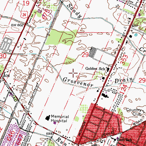 Topographic Map of Frenchtown Square Mall Shopping Center, MI