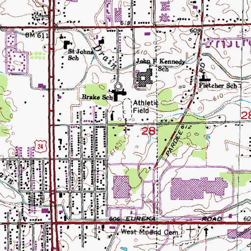 Topographic Map of Gander Mountain Shopping Center, MI