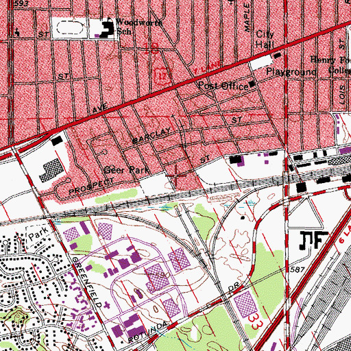 Topographic Map of Geer Park Elementary, MI