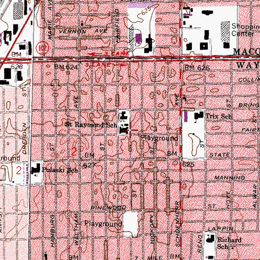 Topographic Map of Genesis School, MI