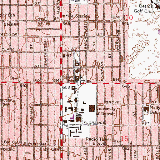 Topographic Map of Gesu Elementary School, MI