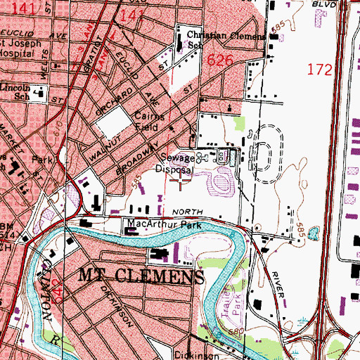 Topographic Map of Gibraltar Trade Center North Shopping Center, MI
