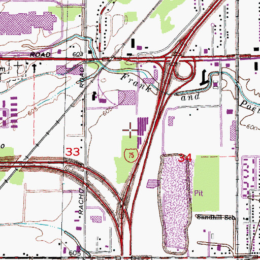 Topographic Map of Gibraltar Trade Center Shopping Center, MI
