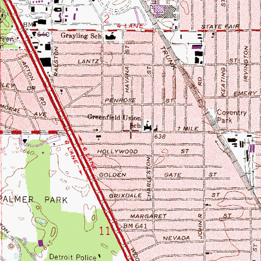 Topographic Map of Glad Tidings Church of God in Christ, MI