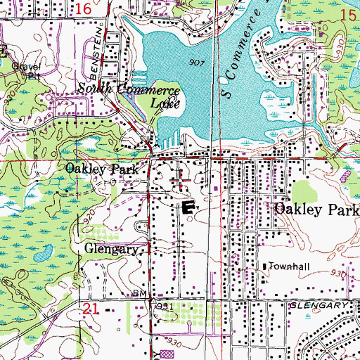 Topographic Map of Glengary Elementary School, MI