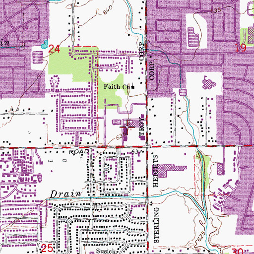 Topographic Map of Golden Gate Plaza Shopping Center, MI