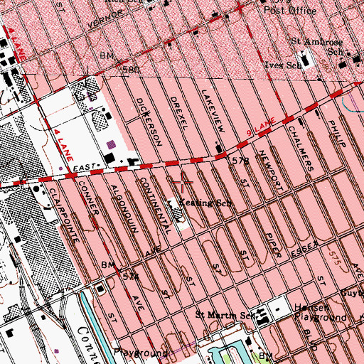 Topographic Map of Golightly Career and Technical Center, MI