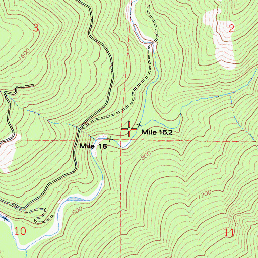 Topographic Map of Middle Fork Yager Creek, CA