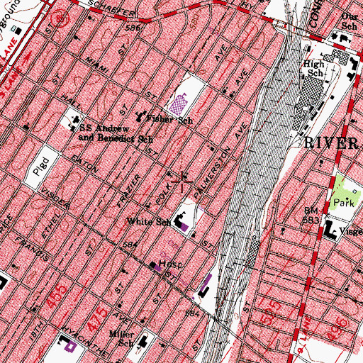 Topographic Map of Gordy Memorial Church of God in Christ, MI