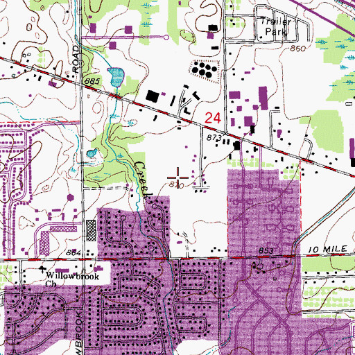 Topographic Map of Gorman's Drexel-Heritage Shopping Center, MI